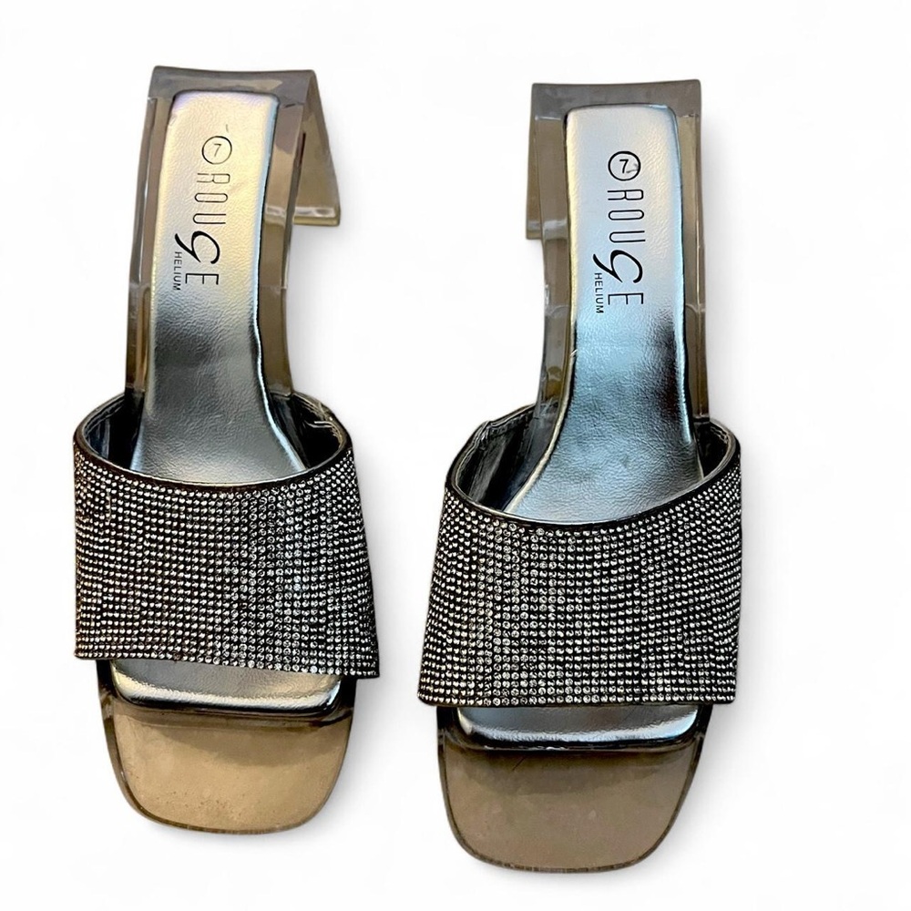 Rouge Helium  Silver Bling Slide Wedges